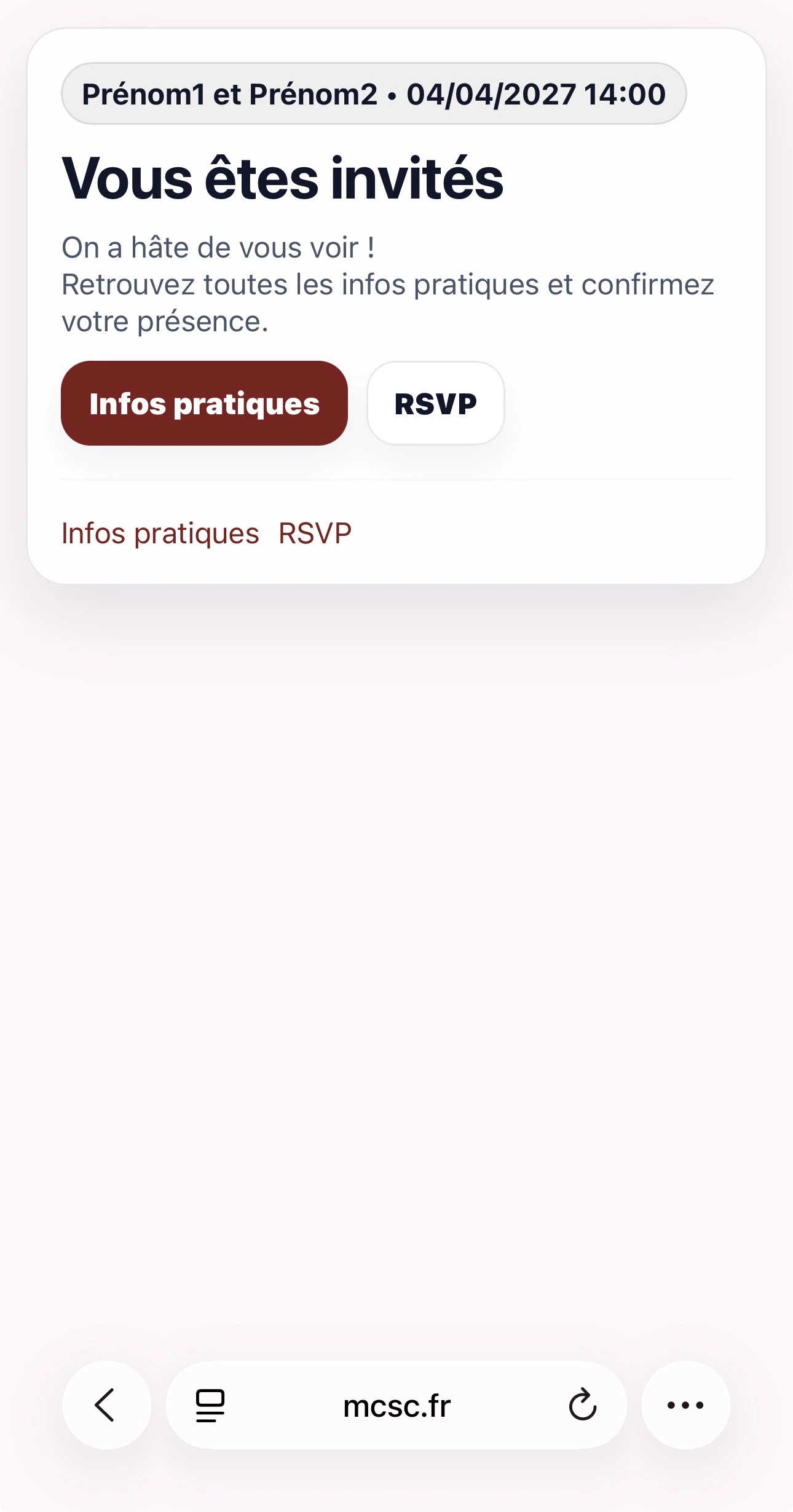 Capture espace invités — Accueil